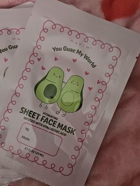 4 MAYIM Pink & Green "You Guac My World" Hydrating Sheet Face Mask